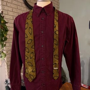 Vintage Club Room Super Soft Cotton Twill Shirt – Burgundy